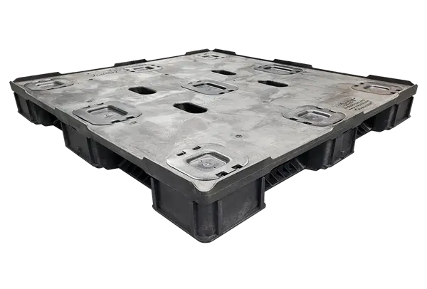 New HPJ Industries  45" x 48" Black SMR Stackable 9 Leg Pallet