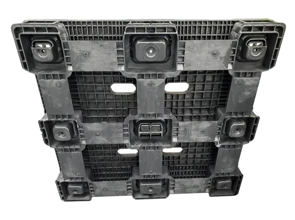 New HPJ Industries  45" x 48" Black SMR Stackable 9 Leg Pallet - Image 5