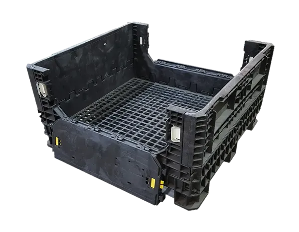 Reconditioned HPJ Industries 45" x 48" x 25" All Black All Good Original Runner HDR/HDRNV Bulk Container - Image 3