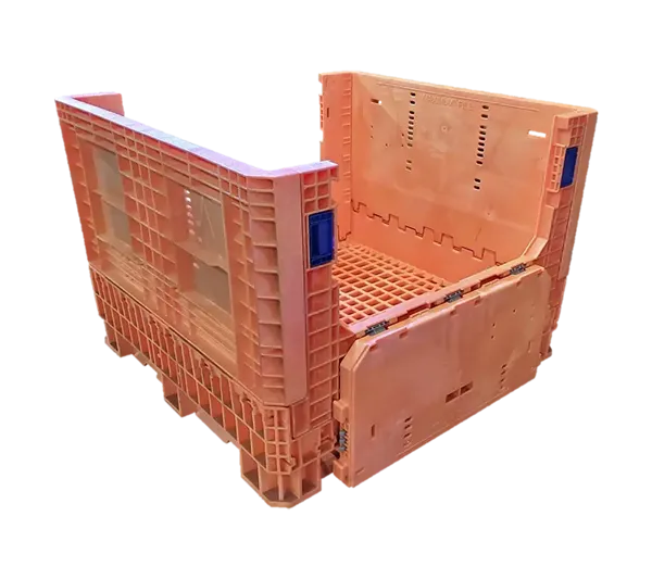 Lightly Used Orbis 45" x 48" x 34" All Orange HDRNV Bulk Container - Image 3
