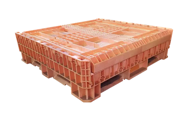 Lightly Used Orbis 45" x 48" x 34" All Orange HDRNV Bulk Container - Image 2