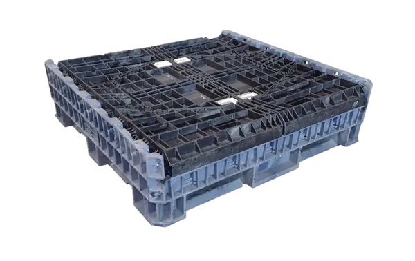 Reconditioned HPJ Industries 45" x 48" x 34" Mixed Color 45" Side Bulk Container - 2 Drop Doors - Image 2