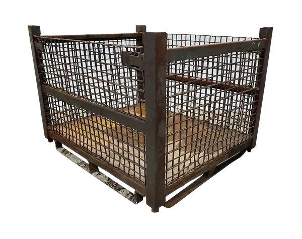 Used HPJ Industries 54" x 44" x 39.5" Wire Basket on 54" Side - 2 Drop Doors