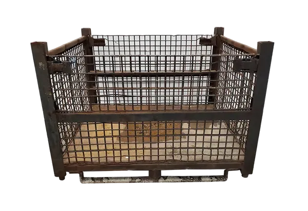 Used HPJ Industries 54" x 44" x 39.5" Wire Basket on 54" Side - 2 Drop Doors - Image 3