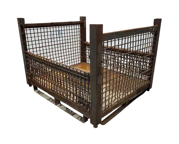 Used HPJ Industries 54" x 44" x 39.5" Wire Basket on 54" Side - 2 Drop Doors - Image 4