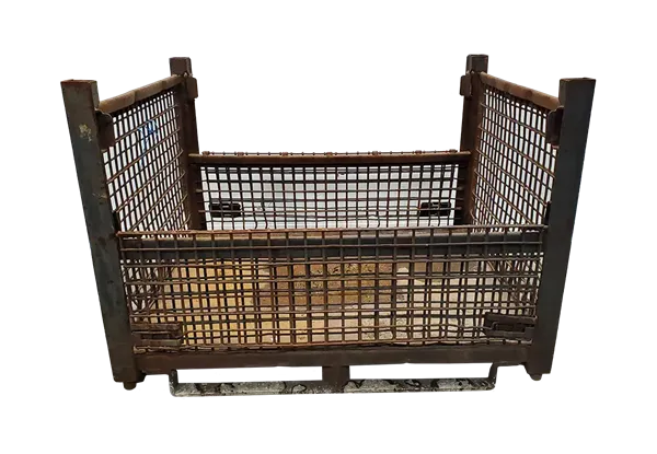 Used HPJ Industries 54" x 44" x 39.5" Wire Basket on 54" Side - 2 Drop Doors - Image 5