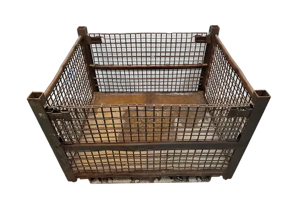 Used HPJ Industries 54" x 44" x 39.5" Wire Basket on 54" Side - 2 Drop Doors - Image 2