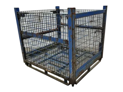 Used HPJ Industries 54" x 48" x 48" Wire Basket  - 3 Drop Doors