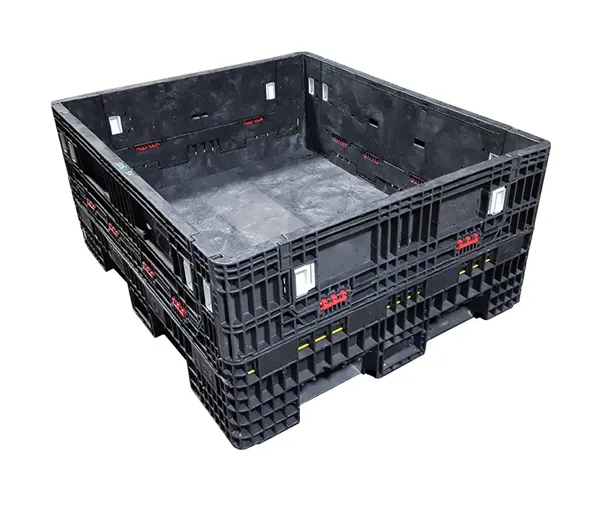 Reconditioned HPJ Industries 56" x 48" x 25" All Black All Good Runner 48" Side Bulk Container - 2 Drop Doors