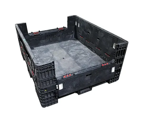 Reconditioned HPJ Industries 56" x 48" x 25" All Black All Good Runner 48" Side Bulk Container - 2 Drop Doors - Image 3