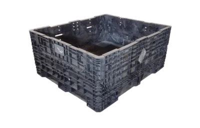 Reconditioned HPJ Industries 57" x 48" x 25" All Black All Good Runner Bulk Container - 2 Drop Doors 48" Side