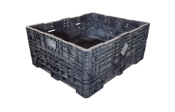 New Buckhorn 57" x 48" x 25" All Black 48" Side Bulk Container - 2 Drop Doors