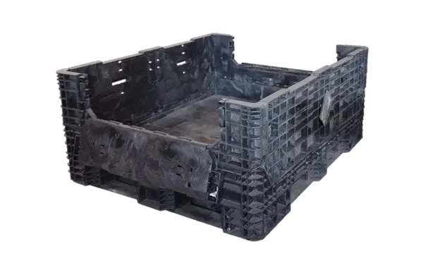 New Buckhorn 57" x 48" x 25" All Black 48" Side Bulk Container - 2 Drop Doors - Image 3