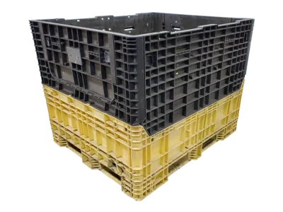 Reconditioned HPJ Industries 57" x 48" x 44" Mixed Color Bulk Container - 2 Drop Doors