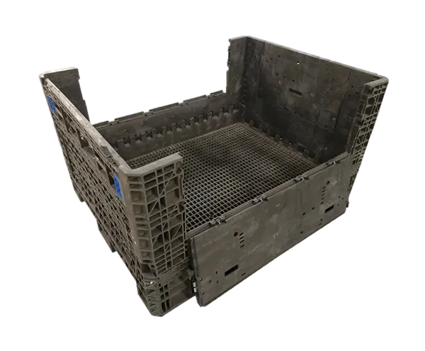 Reconditioned HPJ Industries 62" x 48" x 34" All Black 62" Side Bulk Container - 2 Drop Doors - Image 3