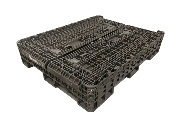 Reconditioned HPJ Industries 62" x 48" x 34" All Black 62" Side Bulk Container - 2 Drop Doors - Image 2