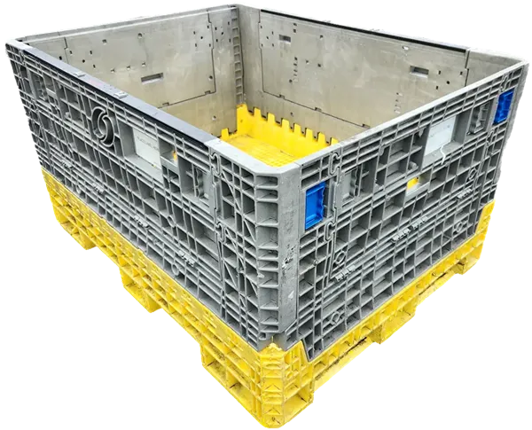 62" x 48" x 34" Reconditioned Mixed Color All Good Runner Bulk Container - 4 Doors