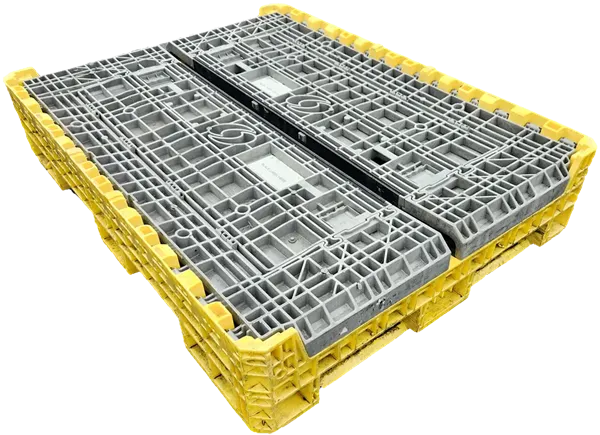 62" x 48" x 34" Reconditioned Mixed Color All Good Runner Bulk Container - 4 Doors - Image 2