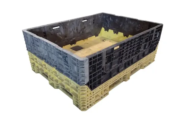 Reconditioned HPJ Industries 64" x 48" x 25" Mixed Color Bulk Container - 4 Drop Doors