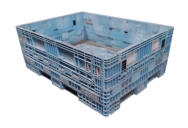 Reconditioned HPJ Industries 64" x 48" x 25" Mixed Color All Good Runner 64" Side Bulk Container - 2 Drop Doors