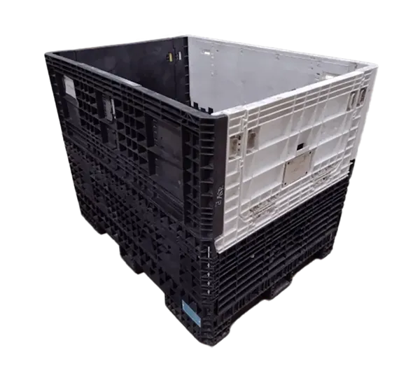64" x 48" x 50" Reconditioned Ropak Mixed Color All Good Runner Bulk Container - 2 Doors, 48" Side