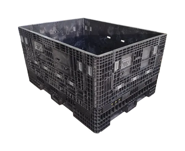 Lightly Used Orbis 65" x 48" x 34" All Black Bulk Container - 4 Drop Doors