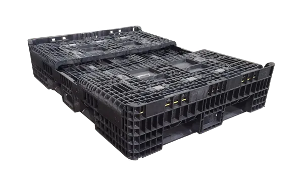 Lightly Used Orbis 65" x 48" x 34" All Black Bulk Container - 4 Drop Doors - Image 2