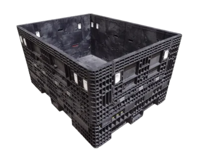 Reconditioned Orbis 65" x 48" x 34" All Black All Good Runner Bulk Container - 4 Drop Doors