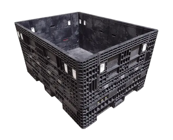 65" x 48" x 34" Reconditioned Orbis All Black All Good Runner Bulk Container - 4 Doors
