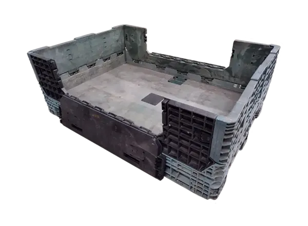 Reconditioned HPJ Industries 70" x 48" x 25" Mixed Color 70" Side Bulk Container - 2 Drop Doors - Image 4