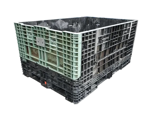 Reconditioned HPJ Industries 70" x 48" x 34" Mixed Color All Good Runner 70" Side Bulk Container - 2 Drop Doors