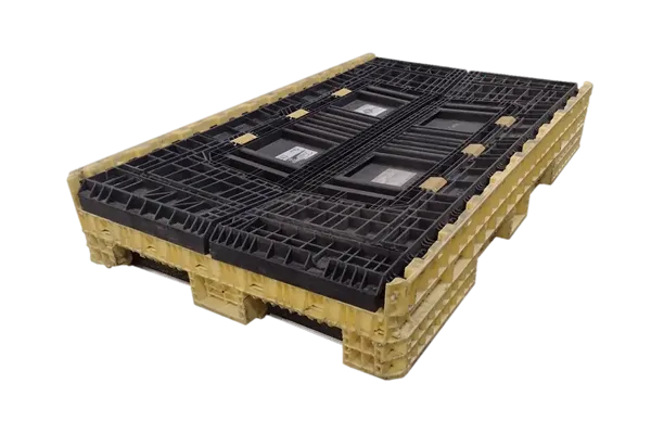 78" x 48" x 34" Reconditioned Mixed Color All Good Runner Bulk Container - 4 Doors - Image 2
