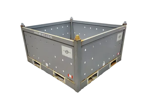 Used HPJ Industries 48" x 45" x 26" Steel Tub No Drop Doors Top Stacking Pegs