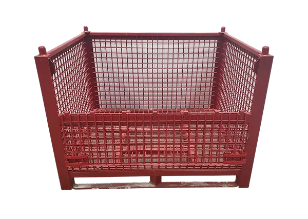 Used HPJ Industries 54″ x 44″ x 40″ Wire Basket 54″ Side – 1 Drop Door with Top Stacking Pegs - Image 3