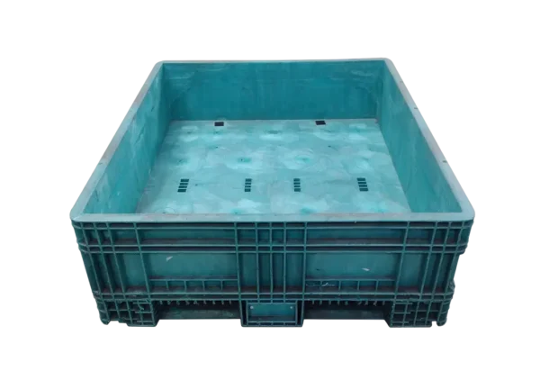 Reconditioned HPJ Industries 56" x 48" x 19" Mixed Color All Good Runner Fixed Wall Bulk Container - Image 2