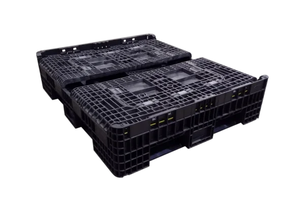 New Orbis 56" x 48" x 34" All Black Bulk Container -4 Drop Doors - Image 2