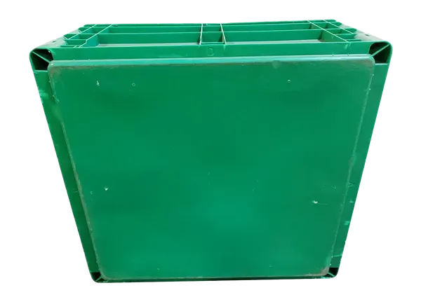 Used HPJ Industries  24" x 22" x 11" Green Hand Tote Smooth Bottom - Image 2