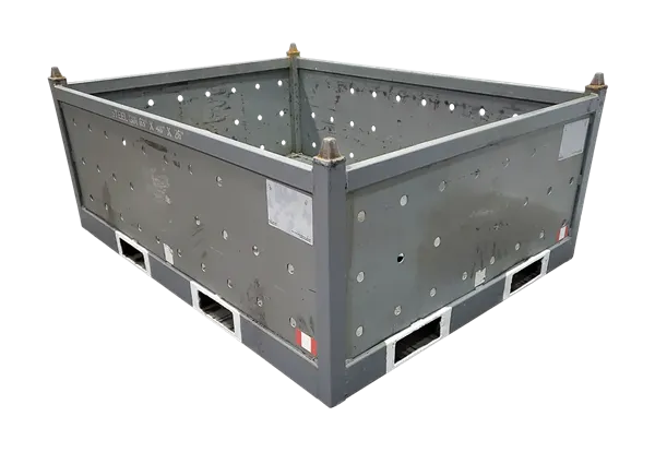 Used HPJ Industries 63" x 48" x 26" Steel Tub Top Stacking Pegs - Image 4