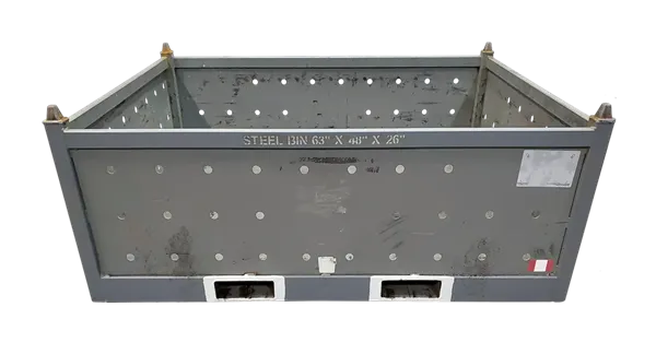 Used HPJ Industries 63" x 48" x 26" Steel Tub Top Stacking Pegs - Image 3