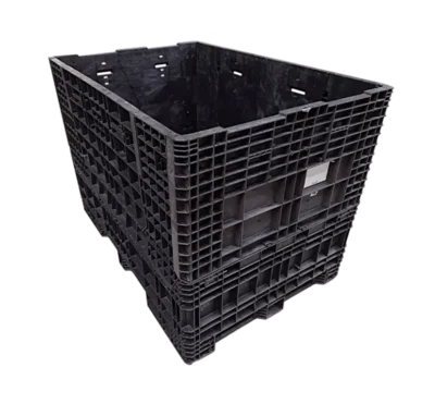 Reconditioned Buckhorn 70" x 48" x 50" All Black All Good Runner Bulk Container - 2 Drop Doors 70" Side