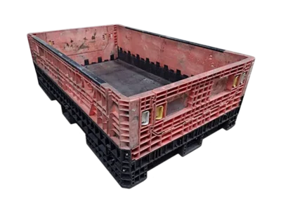 Reconditioned HPJ Industries 78" x 48" x 25" Mixed Color All Good Runner Bulk Container - 2 Drop Doors 48" Side