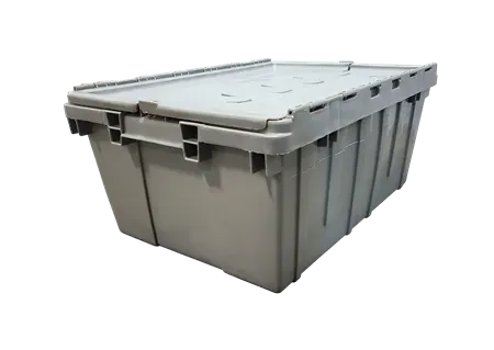 Used HPJ Industries 21″ x 15″ x 9″ Gray Flip Top Hand Tote Smooth Bottom