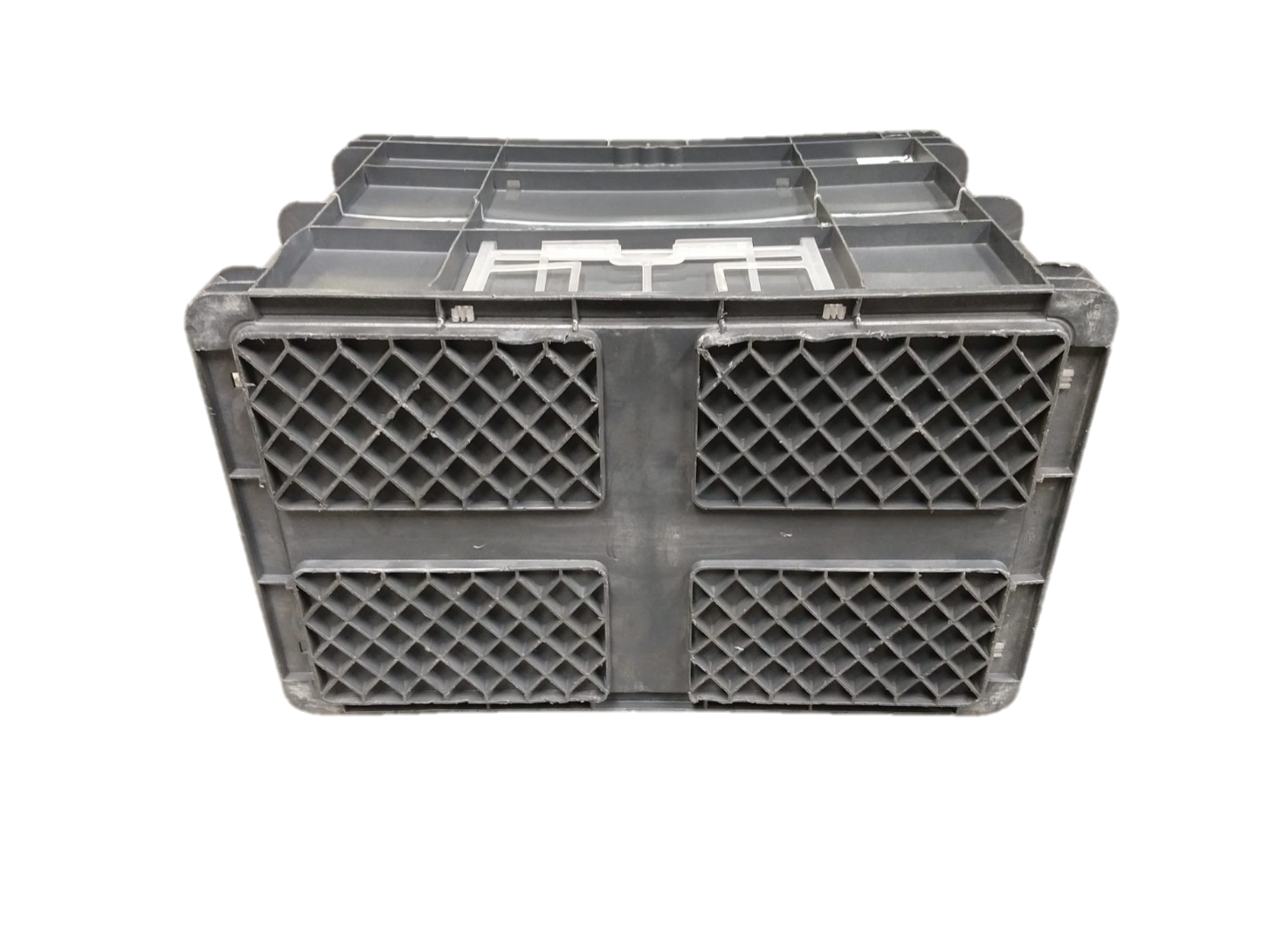 Used HPJ Industries 24" x 15" x 16" Gray Cut/Weld Hand Tote Reinforced Bottom - Image 2