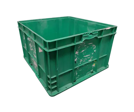 Used HPJ Industries 24" x 22" x 14" Green Hand Tote Reinforced Bottom