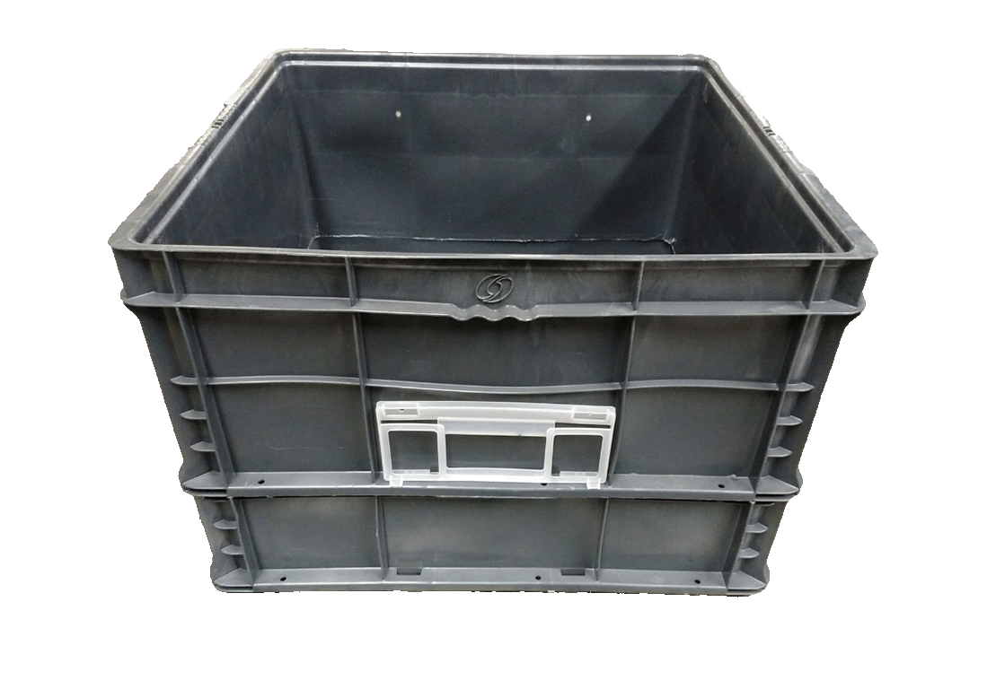 Used HPJ Industries 24" x 22" x 16" Gray Cut/Weld Hand Tote Reinforced Bottom - Image 7