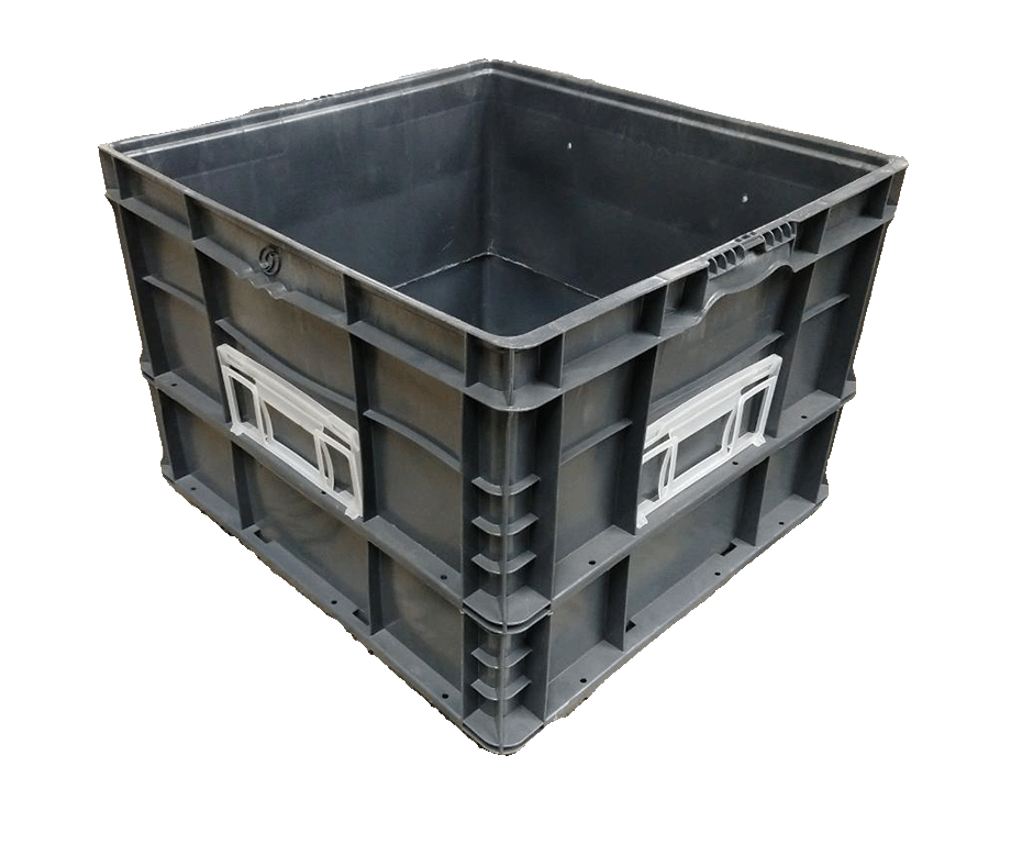 Used HPJ Industries 24" x 22" x 16" Gray Cut/Weld Hand Tote Reinforced Bottom - Image 2