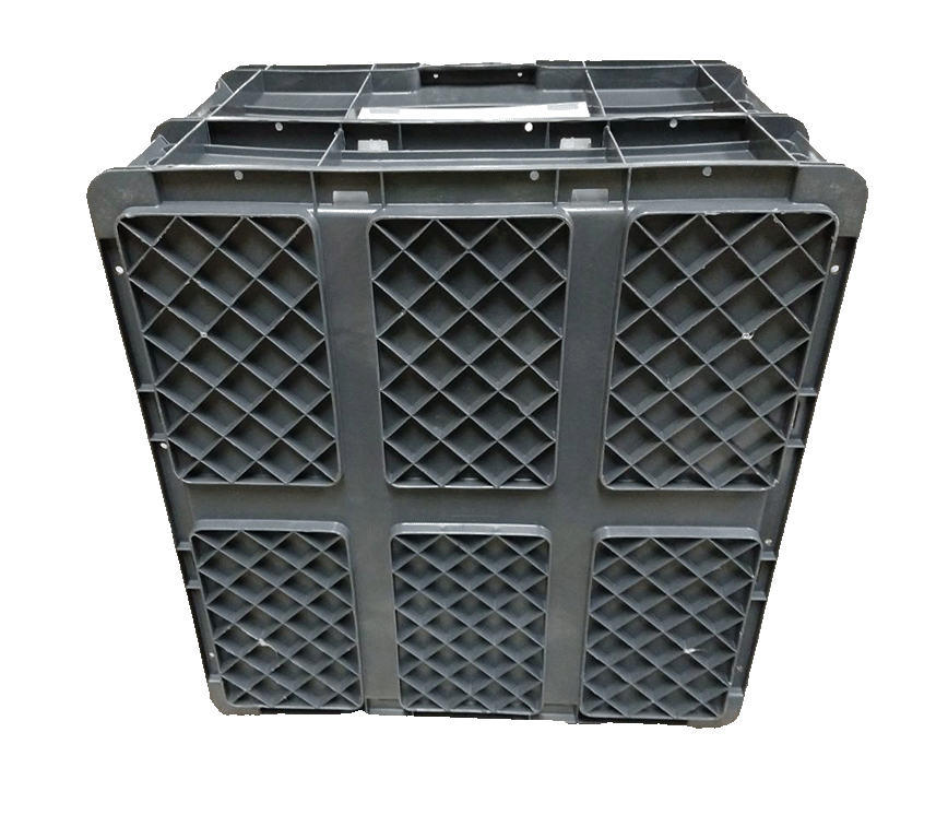 Used HPJ Industries 24" x 22" x 16" Gray Cut/Weld Hand Tote Reinforced Bottom - Image 3