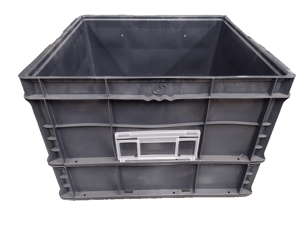 Used HPJ Industries 24" x 22" x 16" Gray Cut/Weld Hand Tote Reinforced Bottom - Image 4