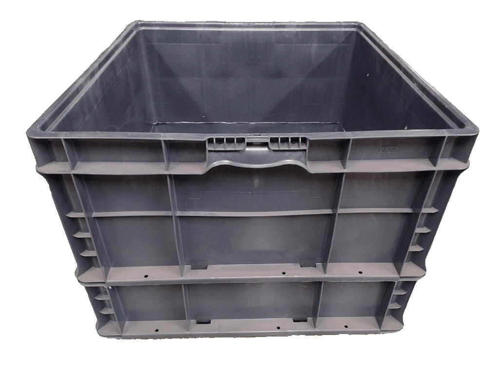 Used HPJ Industries 24" x 22" x 16" Gray Cut/Weld Hand Tote Reinforced Bottom - Image 5