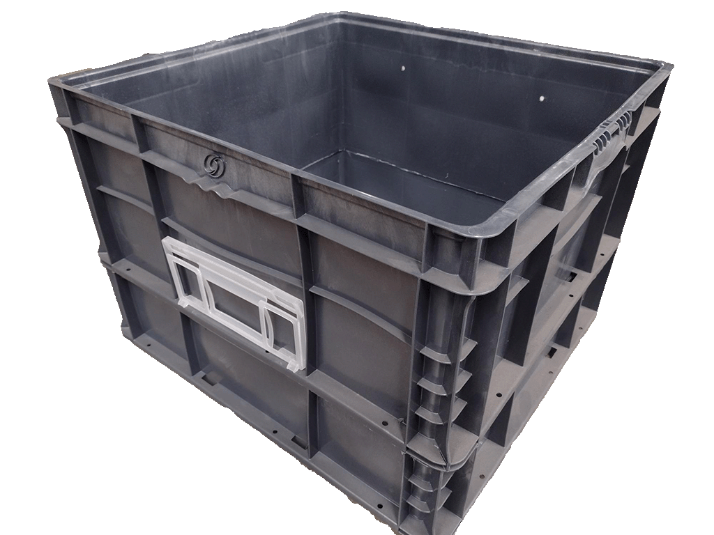 Used HPJ Industries 24" x 22" x 16" Gray Cut/Weld Hand Tote Reinforced Bottom